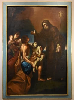 Pamono Cignani, Miracle of Saint Francis, 1700, Oil on Canvas, Framed> Old Masters|Classical