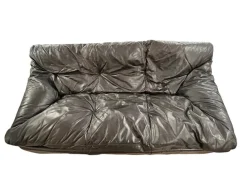 Pamono Cinna Black Leather Sofa, 1970> Couches & Sofas