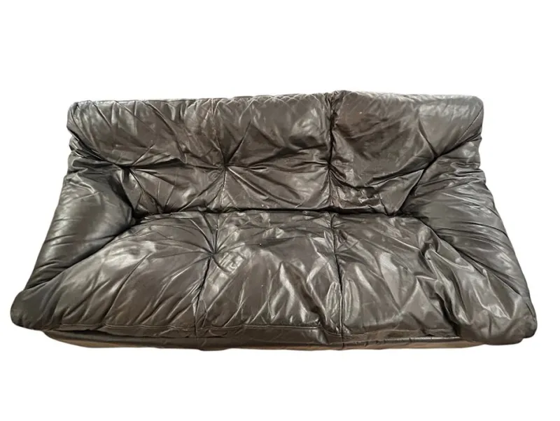 Pamono Cinna Black Leather Sofa, 1970> Couches & Sofas