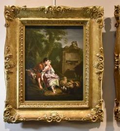 Discount Pamono Circle of Francois Bouche, Gallant Scenes, 1750, Oil on Canvases, Framed, Set of 2