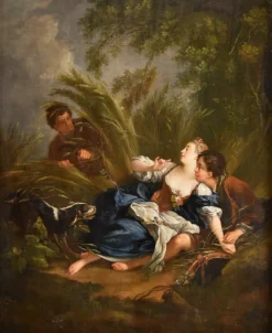 Discount Pamono Circle of Francois Bouche, Gallant Scenes, 1750, Oil on Canvases, Framed, Set of 2