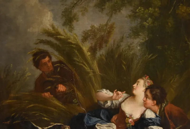 Discount Pamono Circle of Francois Bouche, Gallant Scenes, 1750, Oil on Canvases, Framed, Set of 2