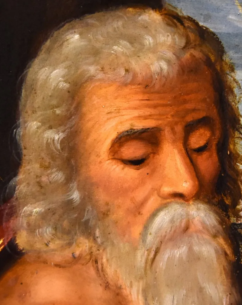 Pamono Circle of Giuseppe Mazzuoli Detto Il Bastarolo, Saint Jerome Mazzuoli, 16th Century, Oil on Copper> Old Masters