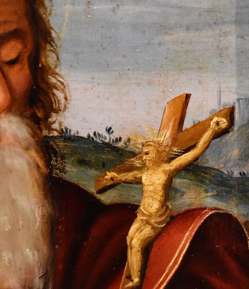 Pamono Circle of Giuseppe Mazzuoli Detto Il Bastarolo, Saint Jerome Mazzuoli, 16th Century, Oil on Copper> Old Masters