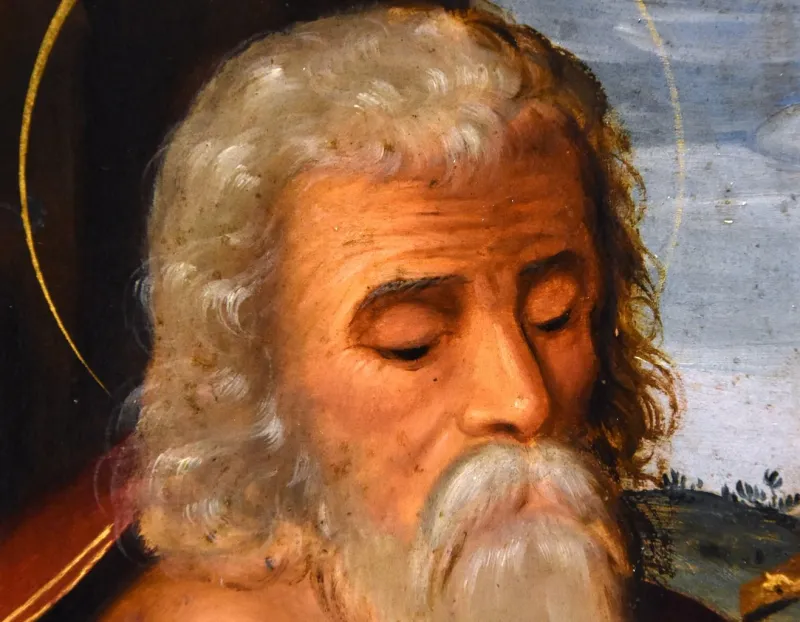 Pamono Circle of Giuseppe Mazzuoli Detto Il Bastarolo, Saint Jerome Mazzuoli, 16th Century, Oil on Copper> Old Masters