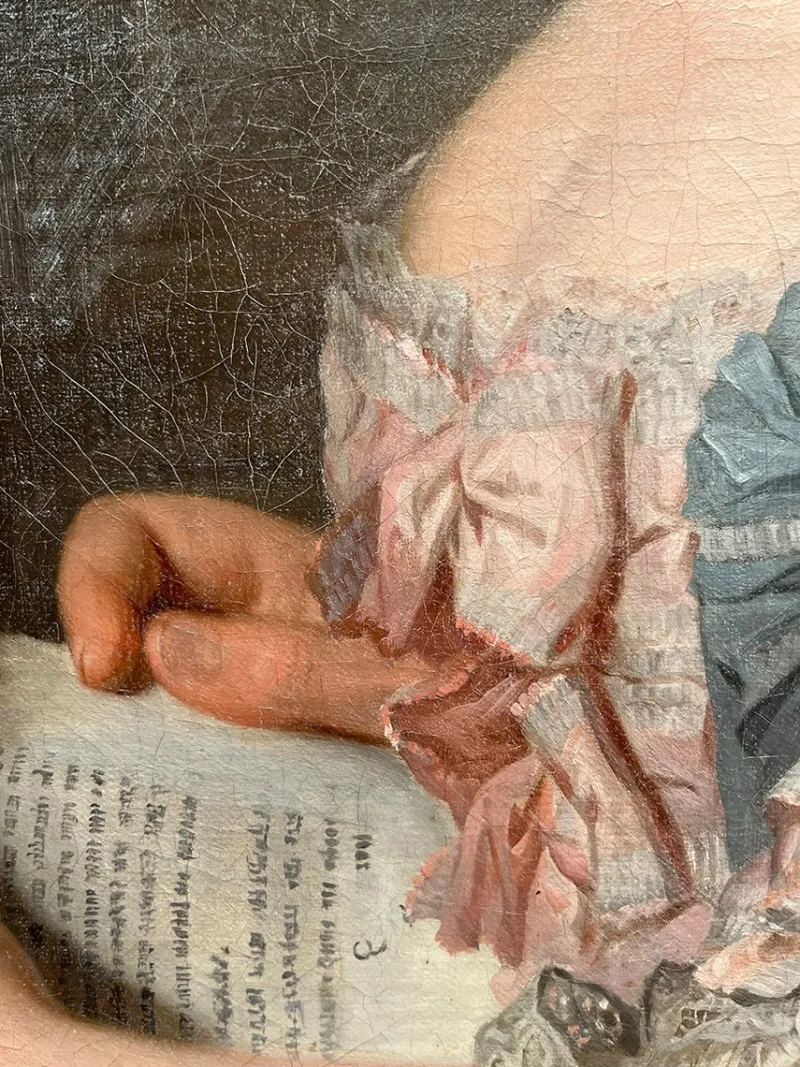 Sale Pamono Circle of Jean-Étienne Liotard, Portrait of a Lady, Oil on Canvas, 18th Century, Framed