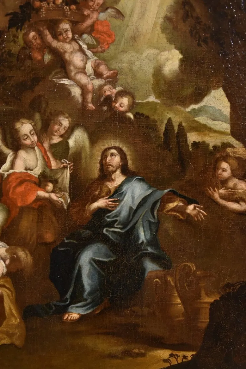 Clearance Pamono Circle of Pietro da Cortona / Berrettini, Christ in the Desert, 1650, Oil on Canvas