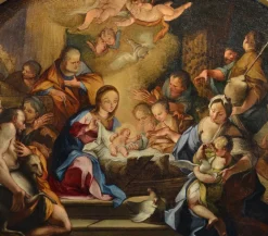 Hot Pamono Circle of Sebastiano Conca, Adoration of the Shepherds, 1720, Oil on Canvas