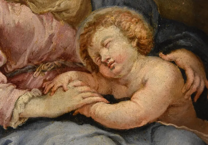 Pamono Circle of Sebastiano Conca, Madonna and Child, Oil on Copper, 1740, Framed> Old Masters|Classical
