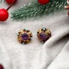 Pamono Circular and Cut-Out Gold Earrings, Set of 2