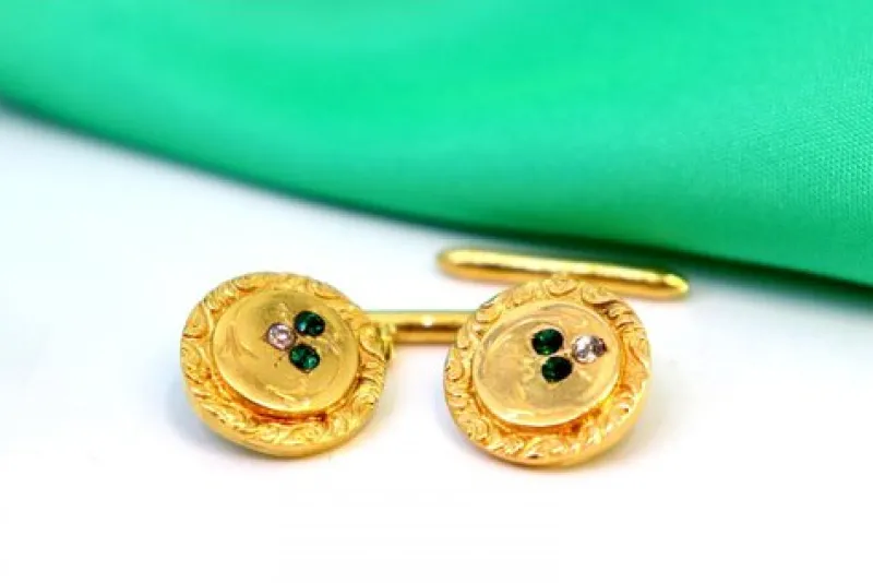 Clearance Pamono Circular Gold Cufflinks, Set of 2