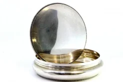 Sale Pamono Circular Silver Box with Pearl Trim