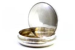Sale Pamono Circular Silver Box with Pearl Trim