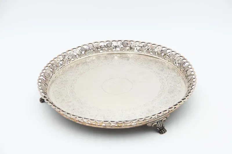Discount Pamono Circular Silver Catchall with Grid