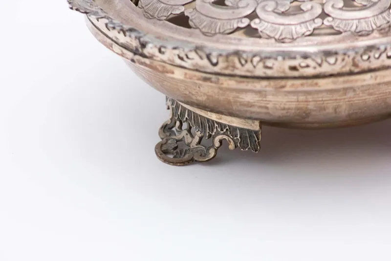 Pamono Circular Silver Flower Pot> Bowls