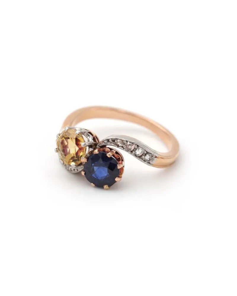 Online Pamono Citrine and Sapphire Toi Moi Ring
