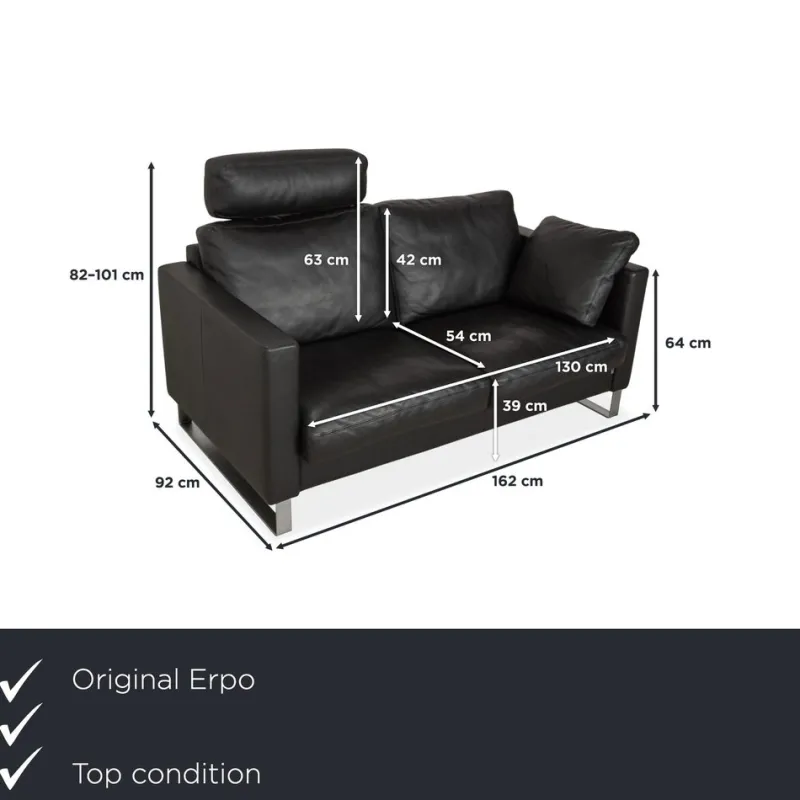 Pamono CL 500 Leather Two-Seater Sofa from Erpo> Couches & Sofas