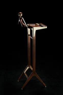 Discount Pamono Classical Valet Stand in Brass & Black Walnut by Honorific