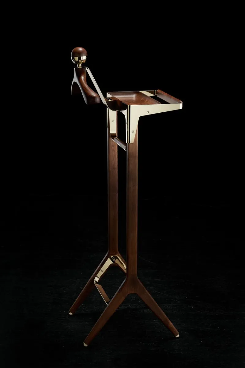 Discount Pamono Classical Valet Stand in Brass & Black Walnut by Honorific