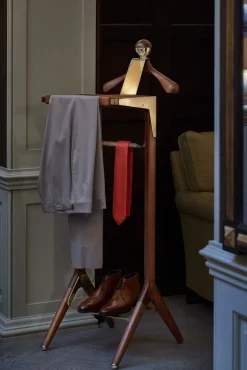 Discount Pamono Classical Valet Stand in Brass & Black Walnut by Honorific