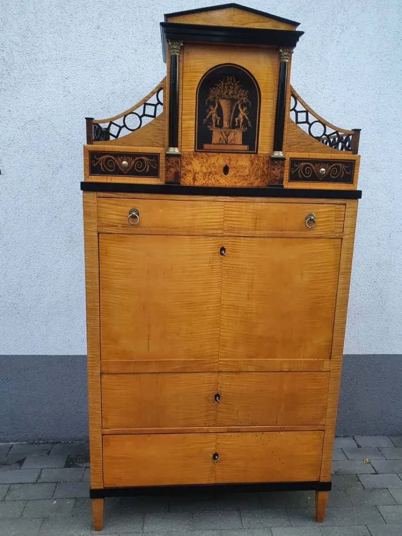 Pamono Classicist Secretaire in Maple, 181> Secretaires