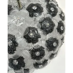 Pamono Clear and Black Flowers Flush Mount in Murano Glass by Simoeng><noscript><img width=