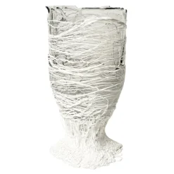Discount Pamono Clear and White Spaghetti Vase by Gaetano Pesce for Fish Design