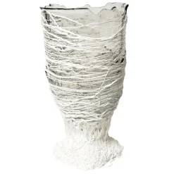 Discount Pamono Clear and White Spaghetti Vase by Gaetano Pesce for Fish Design