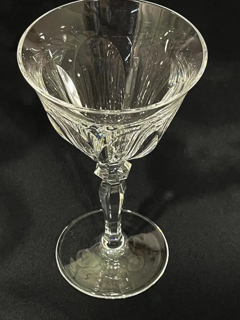 Pamono Clear Crystal Cut Wine Glasses from Peill & Putzler, Germany, 1970s> Glassware