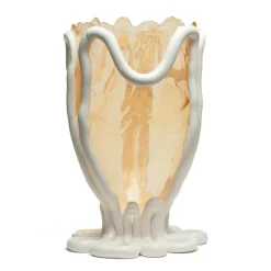Best Pamono Clear, Matt White Indian Summer Vase by Gaetano Pesce for Fish Design