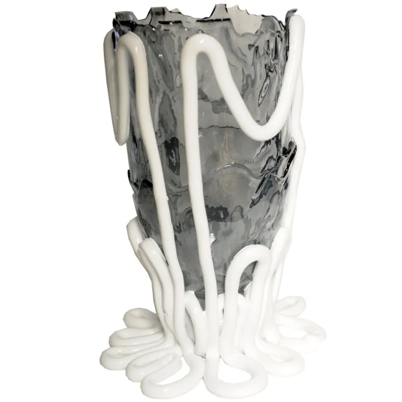 Best Pamono Clear, Matt White Indian Summer Vase by Gaetano Pesce for Fish Design