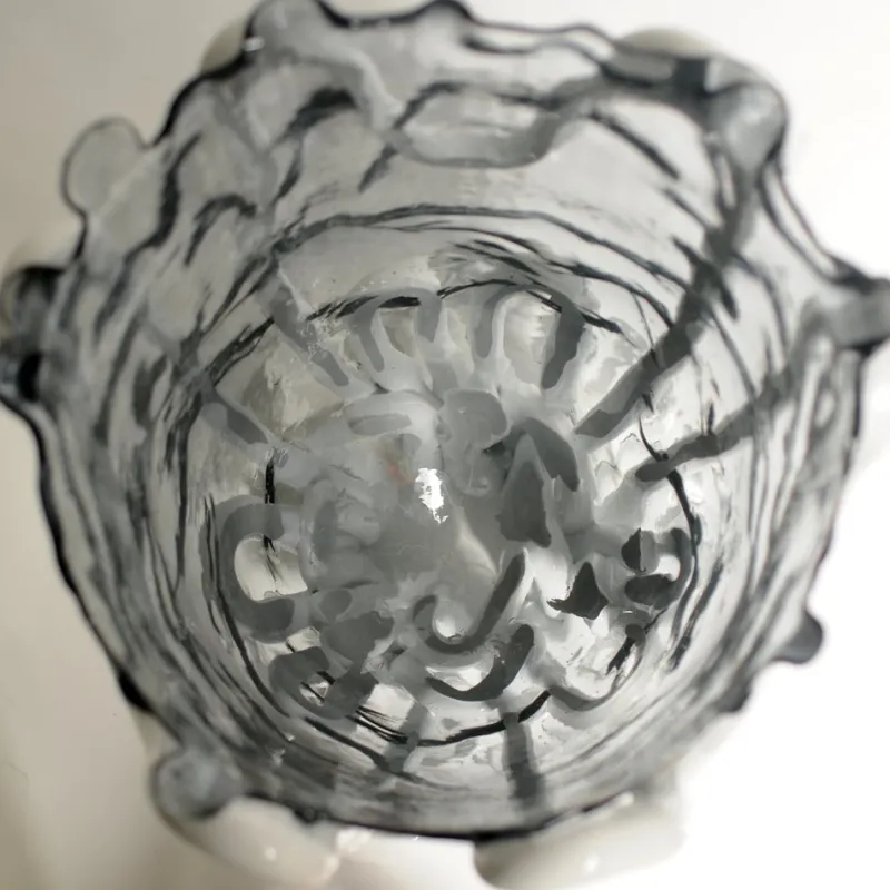 Best Pamono Clear, Matt White Indian Summer Vase by Gaetano Pesce for Fish Design