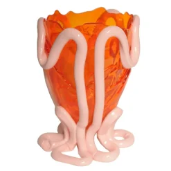 Pamono Clear Orange and Pastel Pink Indian Summer Vase by Gaetano Pesce for Fish Design> Tabletop