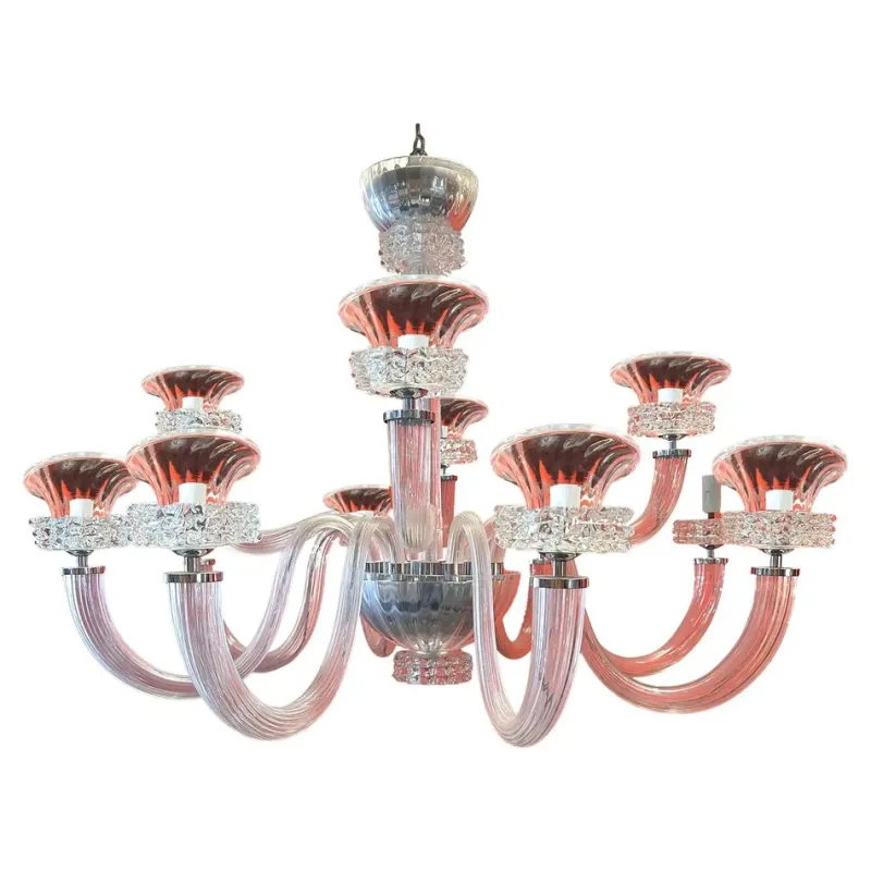 Pamono Clear Rostrato Murano Glass Chandelier by Simoeng> Ceiling Lights