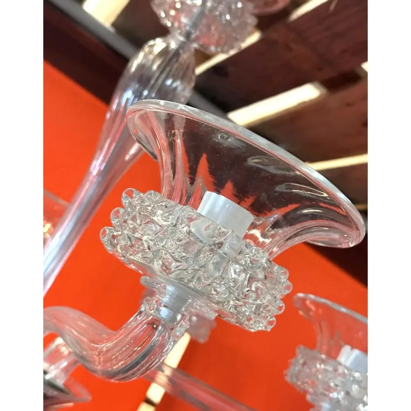 Pamono Clear Rostrato Murano Glass Chandelier by Simoeng> Ceiling Lights