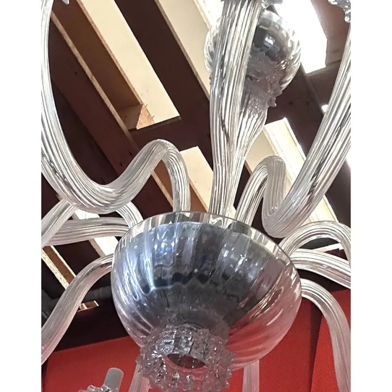 Pamono Clear Rostrato Murano Glass Chandelier by Simoeng> Ceiling Lights