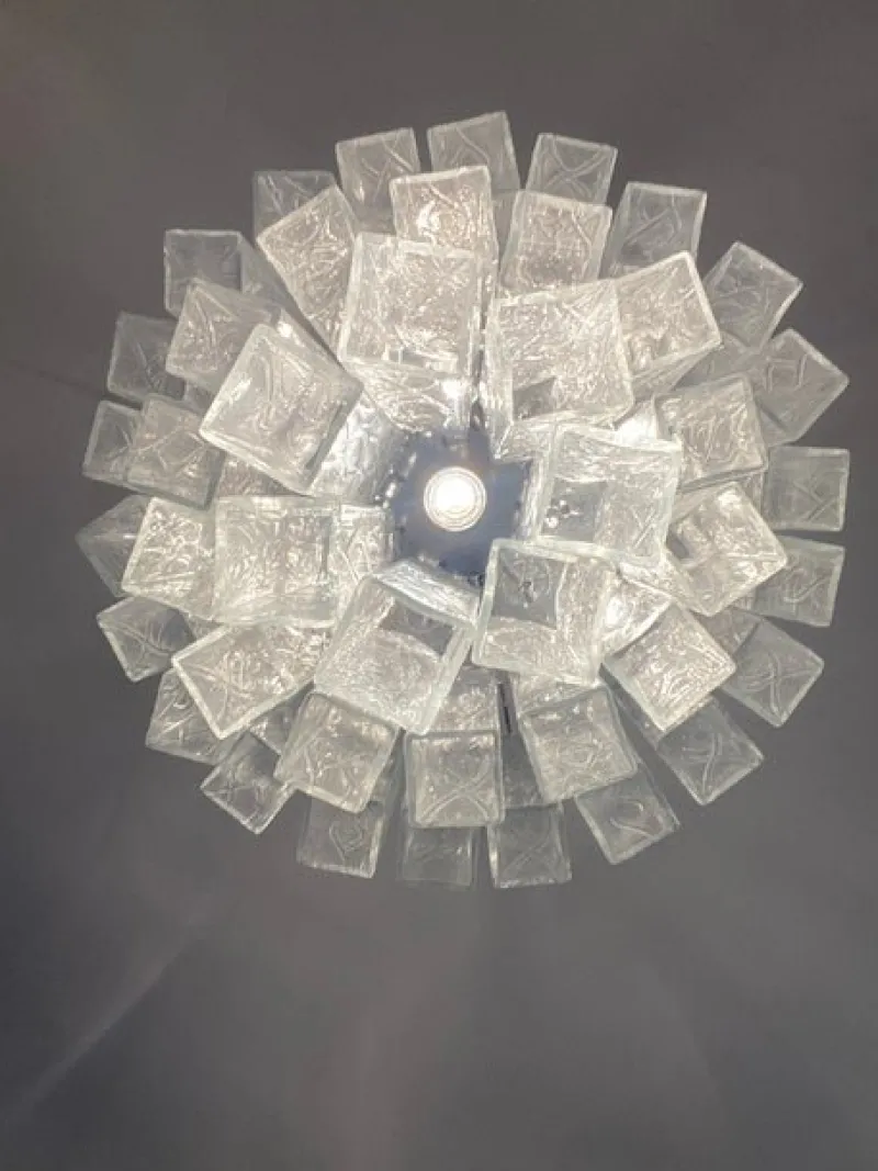 Pamono Clear Square Tubes Murano Glass Chandelier by Simoeng> Ceiling Lights