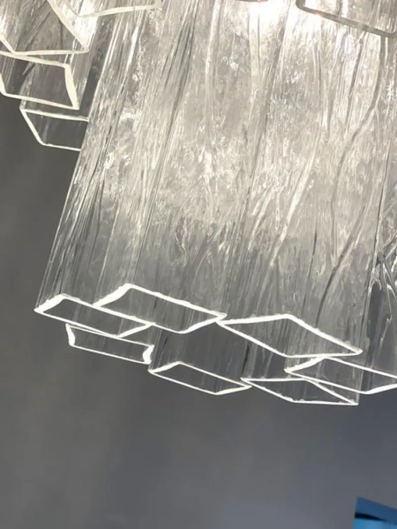 Pamono Clear Square Tubes Murano Glass Chandelier by Simoeng> Ceiling Lights