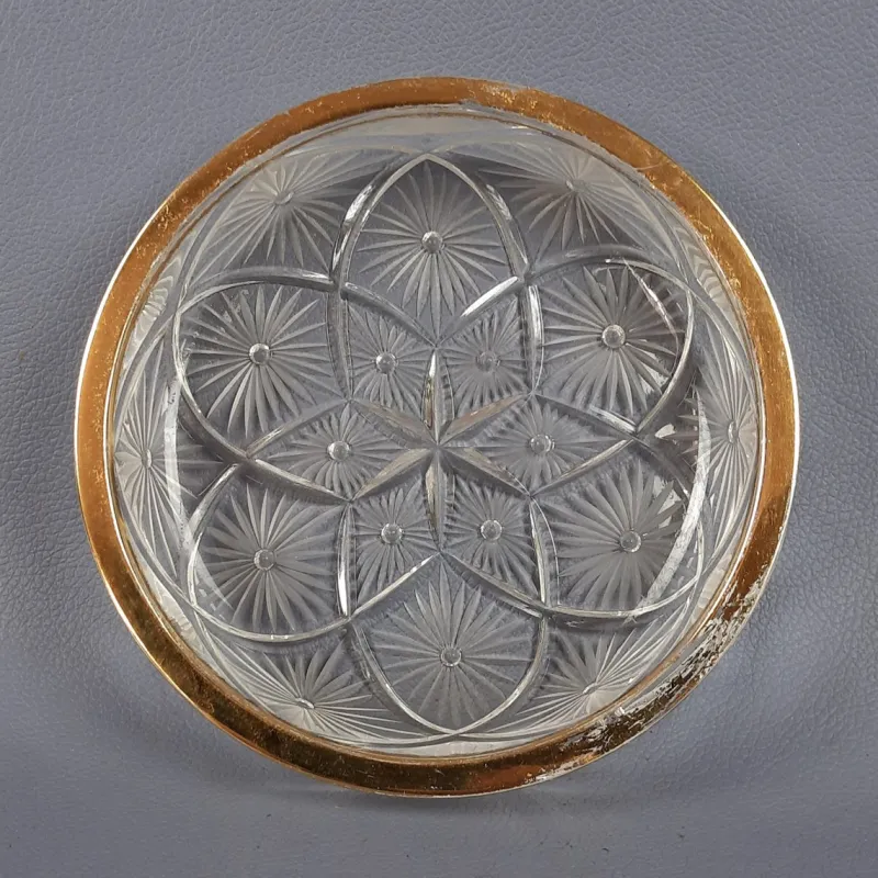 Pamono Clear-Cut Crystal Bowl with Gilt Edge by Fabergé, 1940s> Bowls