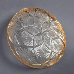 Pamono Clear-Cut Crystal Bowl with Gilt Edge by Fabergé, 1940s><noscript><img width=