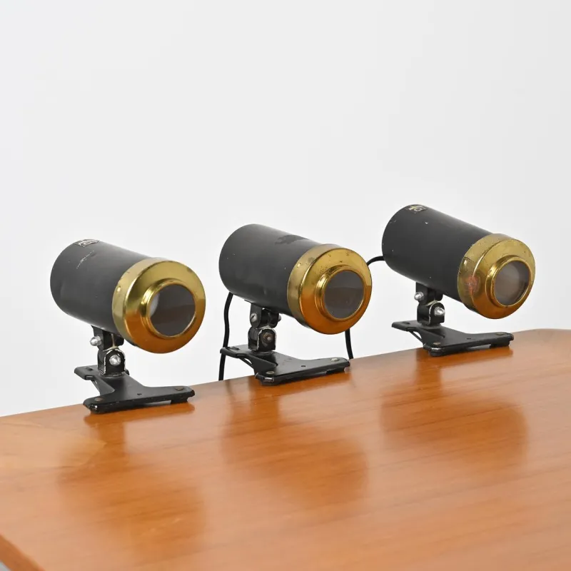 Pamono Clip-on Lamps by Jacques Biny for Lita, 1950s, Set of 3> Table Lamps