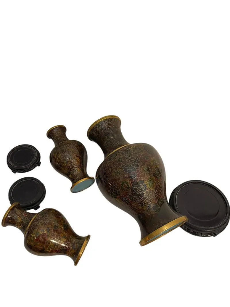 Best Pamono Cloisonné Vases, Japan, 20th Century, Set of 3