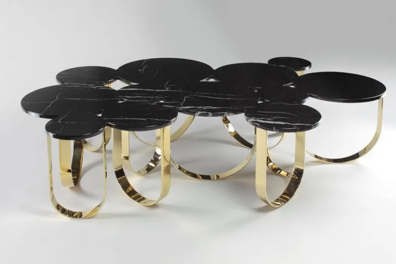 Discount Pamono Cloud Coffee Table in Marble and Mirror Polished Brass by Barberini & Gunnell