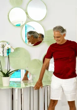 Pamono Cloud Console Table in Crystal Glass and Stainless Steel by Barberini & Gunnell><noscript><img width=