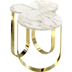 Pamono Cloud Side Table in Marble and Mirror Polished Brass by Barberini & Gunnell> Tables