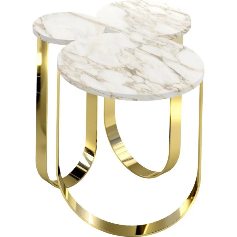 Pamono Cloud Side Table in Marble and Mirror Polished Brass by Barberini & Gunnell> Tables
