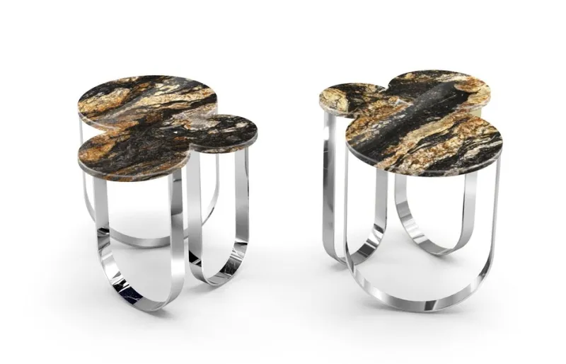 Pamono Cloud Side Table in Marble and Mirror Polished Brass by Barberini & Gunnell> Tables