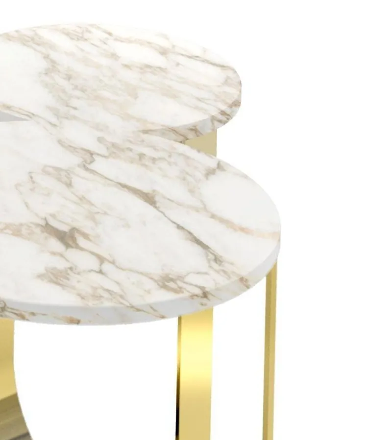 Pamono Cloud Side Table in Marble and Mirror Polished Brass by Barberini & Gunnell> Tables