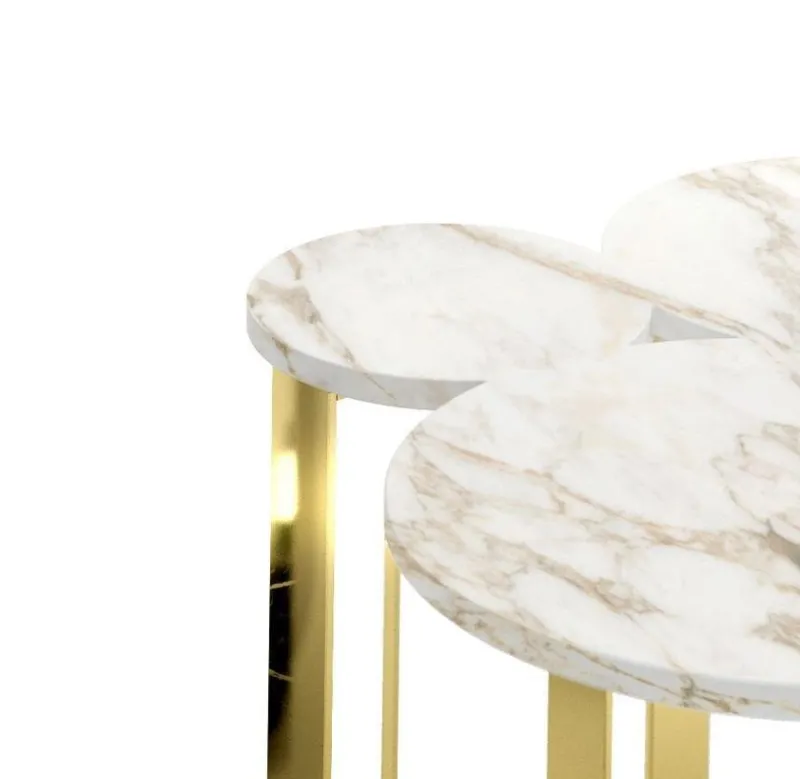 Pamono Cloud Side Table in Marble and Mirror Polished Brass by Barberini & Gunnell> Tables