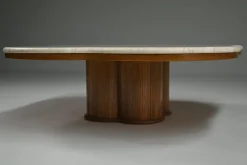 Pamono Clover Travertine Coffee Table, Italy, 1970s><noscript><img width=